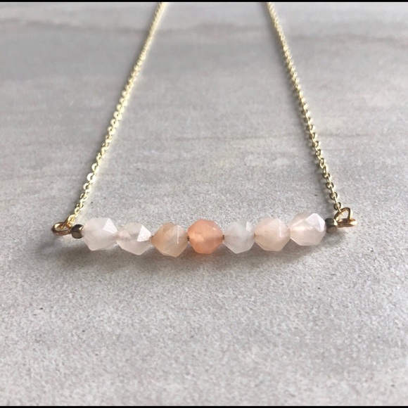 **SALE!!** Rose Quartz 14K Gold Boho Necklace - Picture 2 of 7